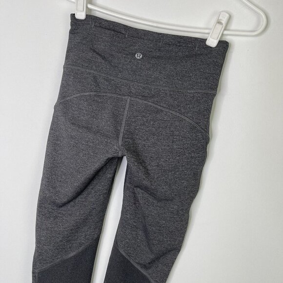 Lululemon Hit It Crop Leggings Women’s Size 4 Heathered Black Gray - Picture 7 of 12